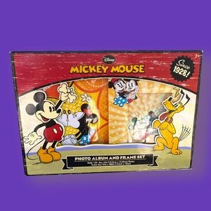 Disney Mickey Mouse Photo Album & Frame Set. Holds 120 Photos. Frame 6” x 7.48”.